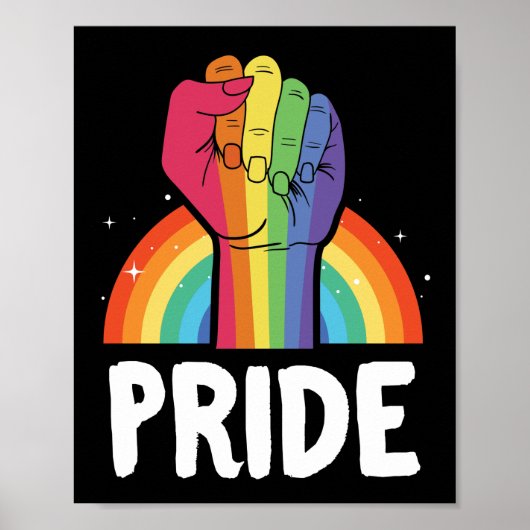 LGBT Gay Pride Month Pride Rainbow Fist Poster (Voorkant)