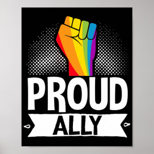 LGBT Gay Pride Month Proud Ally Fist Poster