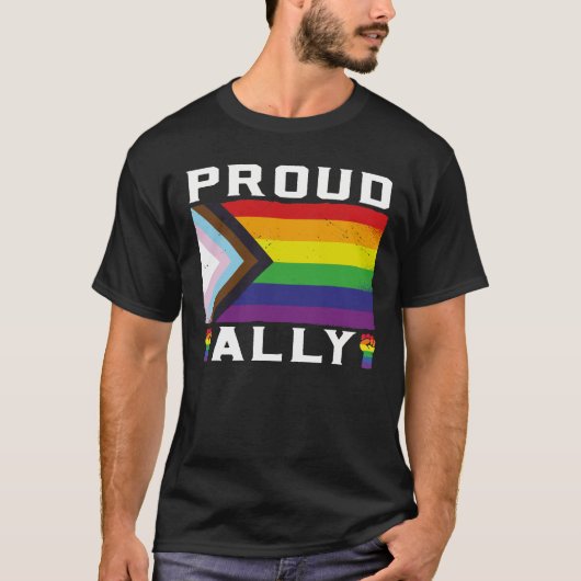 LGBT Gay Pride Month Proud Ally T-shirt (Voorkant)