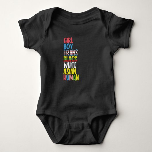 LGBT Gay Pride Month Trans Black White Asian Romper (Voorkant)