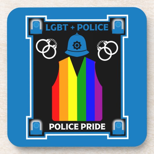 LGBT+ Gay Pride Politie Bier Onderzetter (Voorkant)