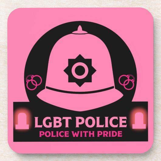 LGBT+ Gay Pride Politie Bier Onderzetter (Voorkant)