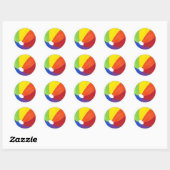 LGBT Gay Pride Rainbow Beach Summer Fun Ronde Sticker (Vel)