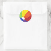LGBT Gay Pride Rainbow Beach Summer Fun Ronde Sticker (Tas)