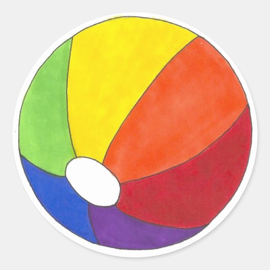 LGBT Gay Pride Rainbow Beach Summer Fun Ronde Sticker (Voorkant)