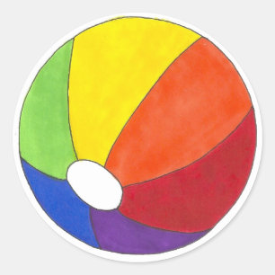 LGBT Gay Pride Rainbow Beach Summer Fun Ronde Sticker