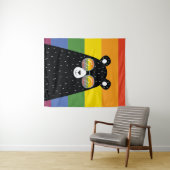LGBT Gay Pride Rainbow-Beer met zonnebrillen Wandkleed (In Situ (horizontaal))