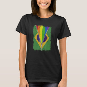 Lgbt Gay Pride Rainbow Brazilië Vlag Braziliaans T-shirt