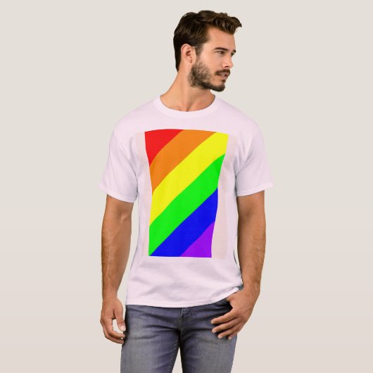 LGBT Gay Pride Rainbow Colors T-Shirt (Voorkant volledig)