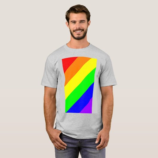 LGBT Gay Pride Rainbow Colors T-Shirt (Voorkant volledig)