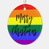 LGBT Gay Pride Rainbow Custom Foto Kerstmis Keramisch Ornament (Links)