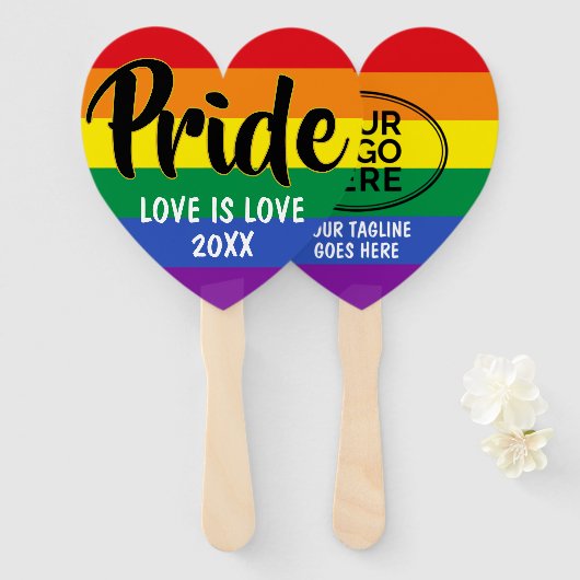 LGBT Gay Pride Rainbow Custom Logo Handwaaier (Voorkant en achterkant)