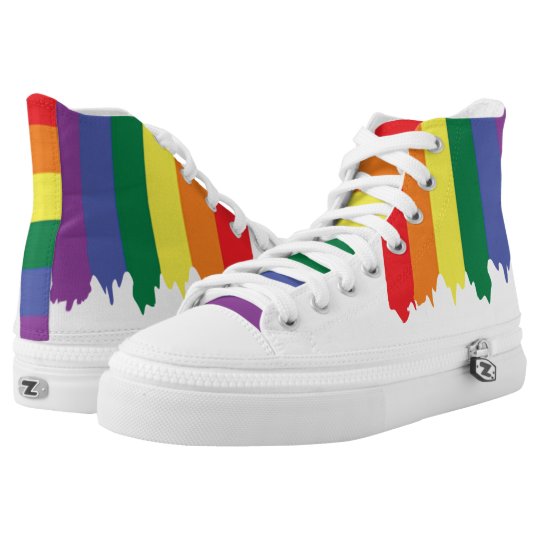 LGBT Gay Pride Rainbow-draaiverf High Top Schoenen | Zazzle.nl