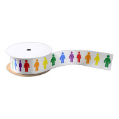 LGBT Gay Pride Rainbow Figures Satijnen Lint (Spoel)