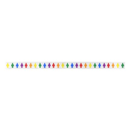 LGBT Gay Pride Rainbow Figures Satijnen Lint (Voorkant)