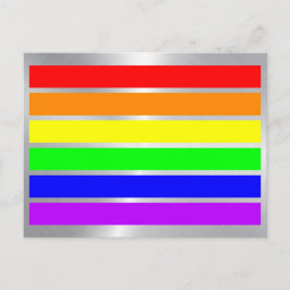 LGBT Gay Pride Rainbow Flag Colors gleaming Silver Briefkaart