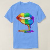 LGBT Gay Pride Rainbow Flag Lesbian Cute Sey Lips T-shirt (Design voorkant)