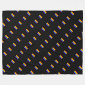 LGBT Gay Pride Rainbow Flag Pattern op Black! Fleece Deken (Voorkant (Horizontaal))