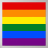 LGBT Gay Pride Rainbow Flag Square Poster (Voorkant)