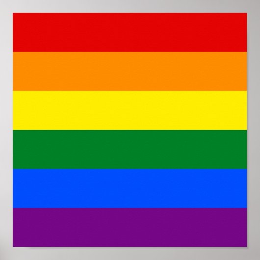 LGBT Gay Pride Rainbow Flag Square Poster (Voorkant)