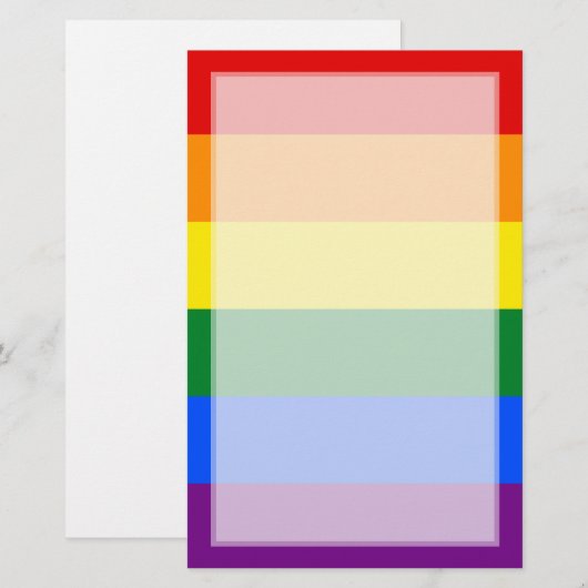 LGBT Gay Pride Rainbow Flag Stripe Briefpapier (Voorkant / Achterkant)