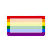 LGBT Gay Pride Rainbow Flag Stripe Etiket (Voorkant)