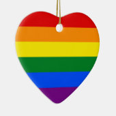 LGBT Gay Pride Rainbow Flag Stripe Keramisch Ornament (Rechts)
