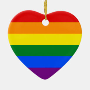 LGBT Gay Pride Rainbow Flag Stripe Keramisch Ornament