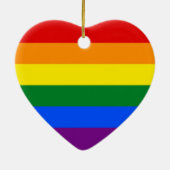 LGBT Gay Pride Rainbow Flag Stripe Keramisch Ornament (Achterkant)