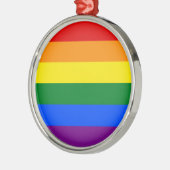 LGBT Gay Pride Rainbow Flag Stripe Metalen Ornament (Links)