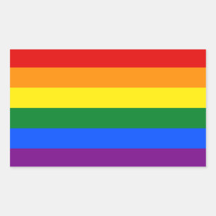 LGBT Gay Pride Rainbow Flag Stripe Rechthoekige Sticker