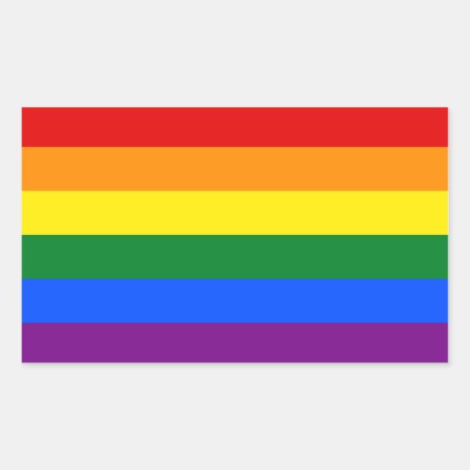 LGBT Gay Pride Rainbow Flag Stripe Rechthoekige Sticker (Voorkant)
