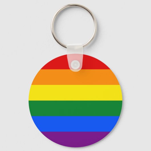 LGBT Gay Pride Rainbow Flag Stripe Sleutelhanger (Voorkant)