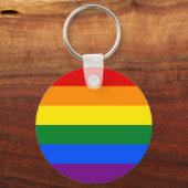 LGBT Gay Pride Rainbow Flag Stripe Sleutelhanger (Voorkant)