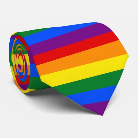 LGBT Gay Pride Rainbow Flag Stripe Stropdas (Opgerold)