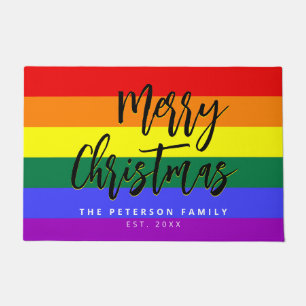 LGBT   Gay Pride Rainbow Gepersonaliseerde Kerstmi Deurmat