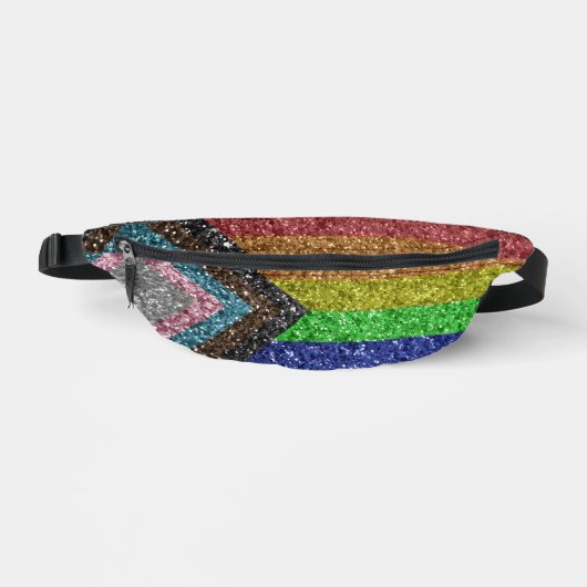 LGBT Gay Pride Rainbow Glitter Glam Luxe Heuptasje (Voorkant)