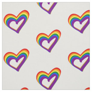 LGBT Gay Pride Rainbow Heart LGBTQ Love Stof