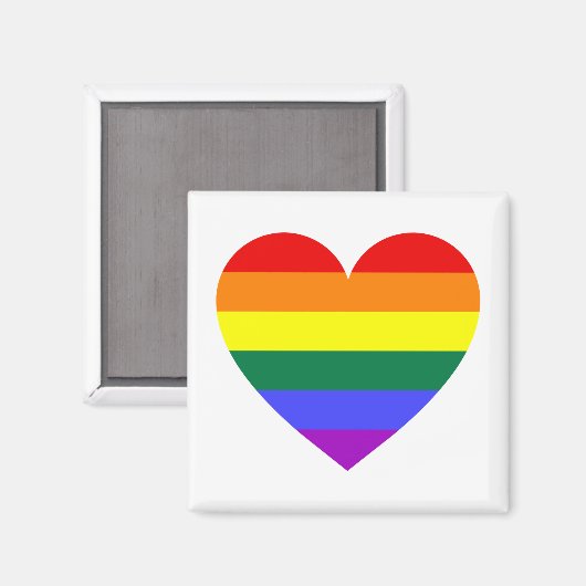 LGBT Gay Pride Rainbow Heart Magneet (Voorkant / Achterkant)