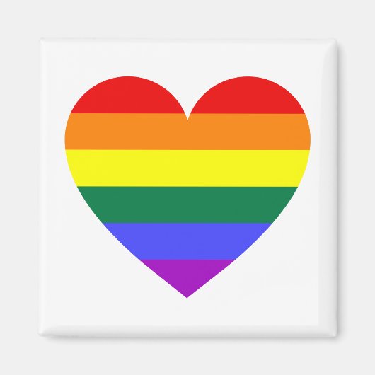 LGBT Gay Pride Rainbow Heart Magneet (Voorkant)