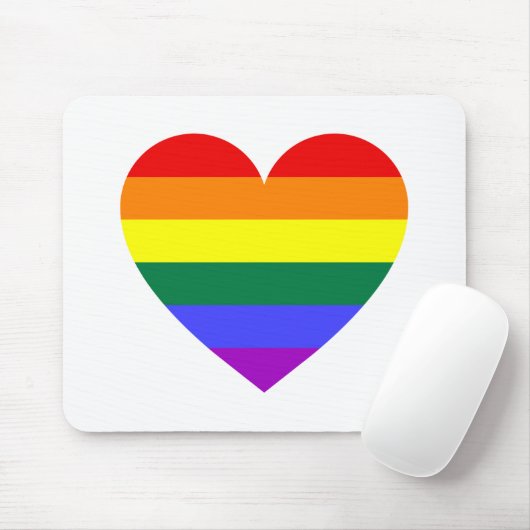 LGBT Gay Pride Rainbow Heart Muismat (Met muis)
