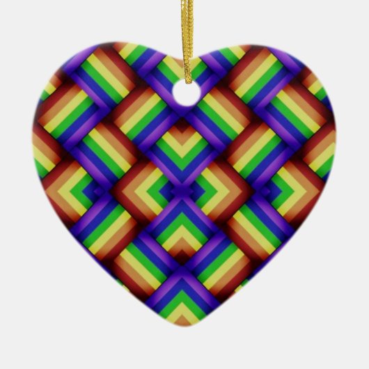 LGBT Gay Pride Rainbow Heart Ornament (Voorkant)