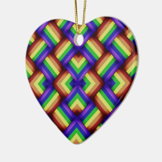 LGBT Gay Pride Rainbow Heart Ornament (Links)