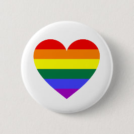 LGBT Gay Pride Rainbow Heart Ronde Button 5,7 Cm