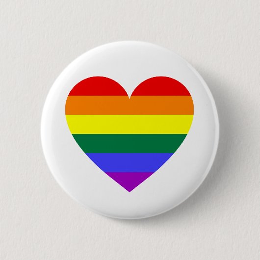 LGBT Gay Pride Rainbow Heart Ronde Button 5,7 Cm (Voorkant)