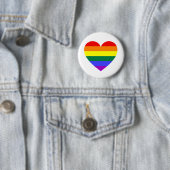 LGBT Gay Pride Rainbow Heart Ronde Button 5,7 Cm (In situ)