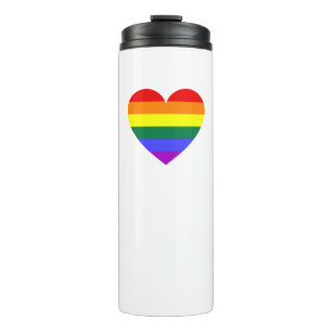 LGBT Gay Pride Rainbow Heart Thermosbeker