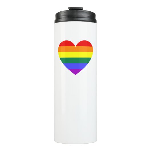 LGBT Gay Pride Rainbow Heart Thermosbeker (Voorkant)
