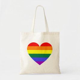 LGBT Gay Pride Rainbow Heart Tote Bag