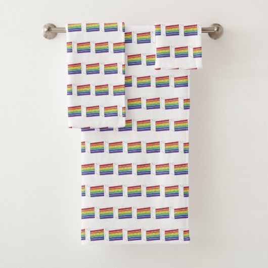 LGBT Gay Pride Rainbow Layer Weddencke Slice Bad Handdoek (Insitu)